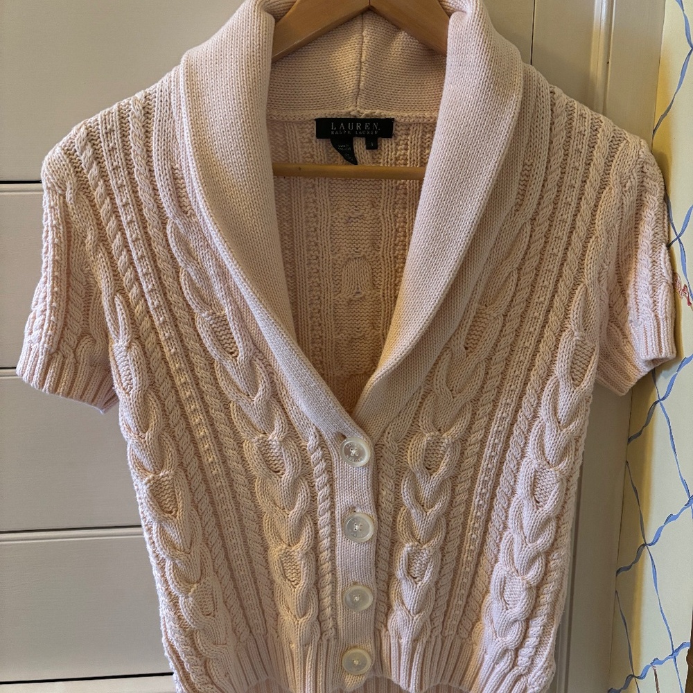 Ralph Lauren Pink Cardigan Small